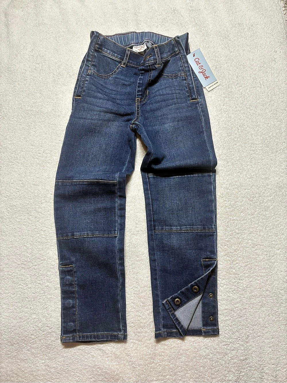Cat & Jack Adaptive Straight-Leg Denim Pants Jeans Blue